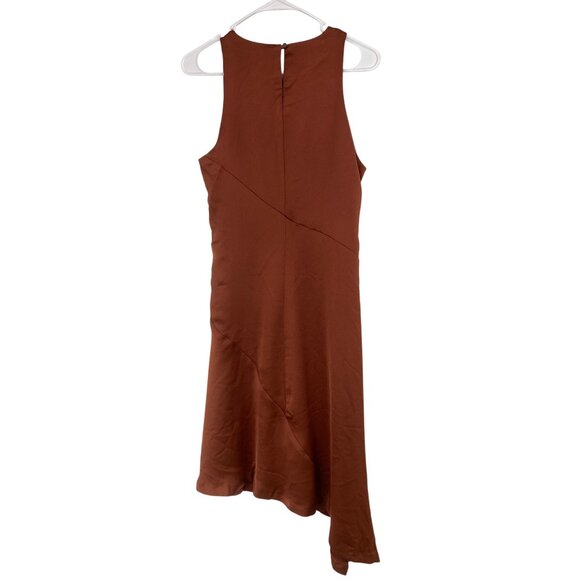 New Banana Rrepubli Asym Tank Dress Size 10 Rust Brown RS10277 - Picture 11 of 11